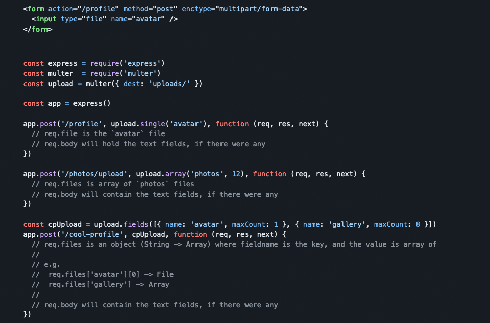 An Example Of Multer Code